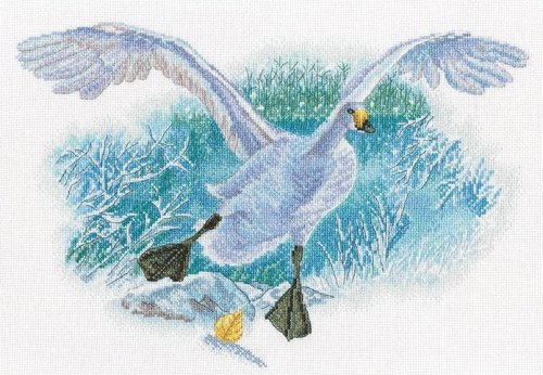 (image for) White Goose on the White Snow Counted Cross Stitch Kit